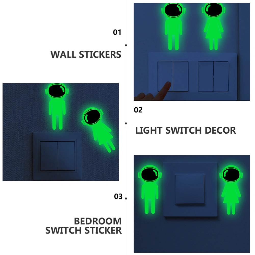 2pcs Luminous Switch Sticker Cartoon Styled Switch Sticker Home Switch Decal