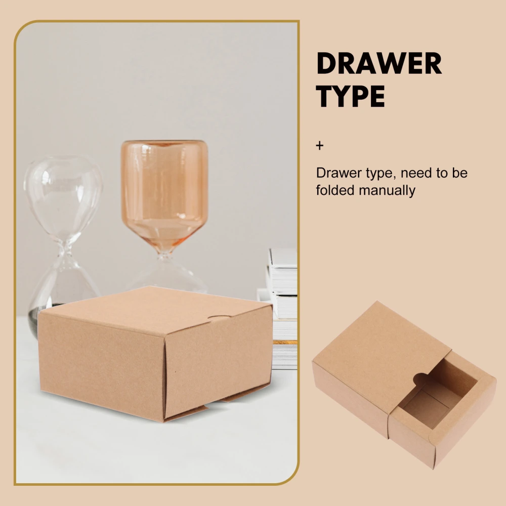 10Pcs Drawer-type Gift Boxes Kraft Paper Wrapping Boxes Portable Gift Packaging Boxes