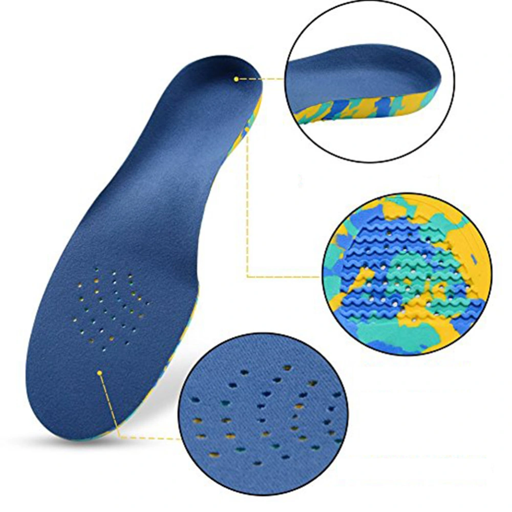 Pair of Comfortable EVA Orthopedic Insoles for Kids Arch Supports Cushion for Plantar Fasciitis Flat Feet Orthotics Insoles Feet Care Pain Relief Inserts Insoles for Kids Children (Size S)