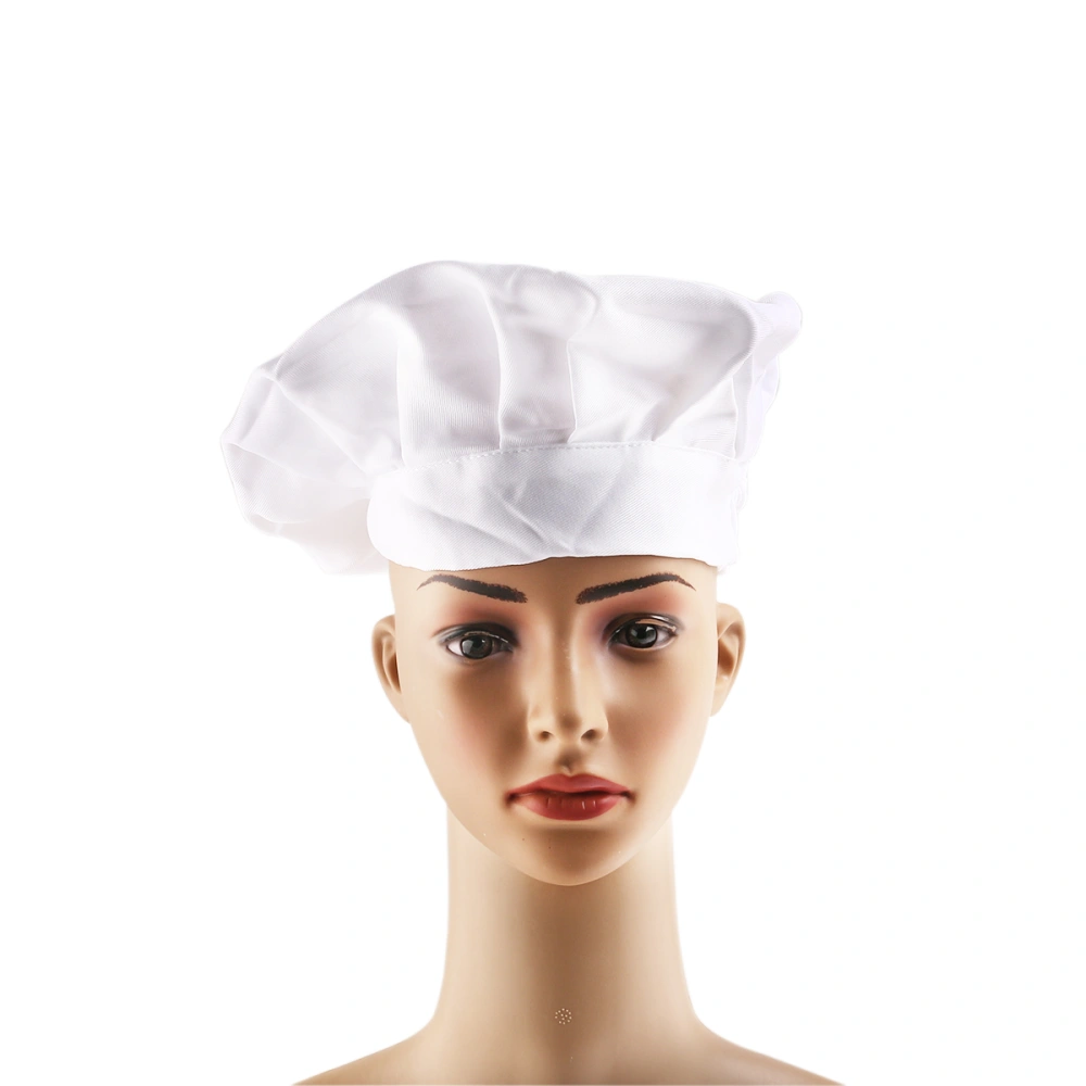 Durable Round-top Unisex Kitchener Hat Chef Cook for Resturant /Party /Cooking /BBQ (White)