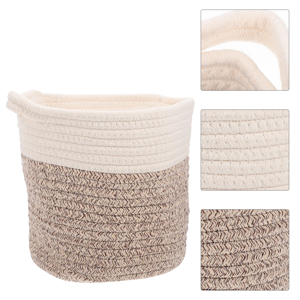 1Pc Durable Laundry Room Weave Basket Fashionable Home Decorative Storage Basket