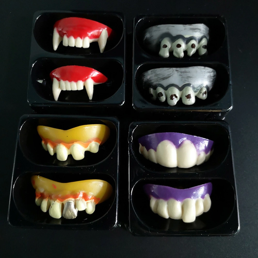 8PCS Per Set Halloween Horror Props Zombie Denture Cosplay Decoration Use Tool