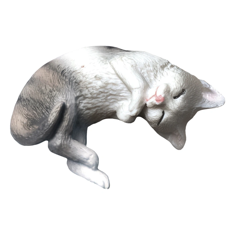 Cat Sculpture Adorable Simulation Cat Figurine Desktop Animal Decoration