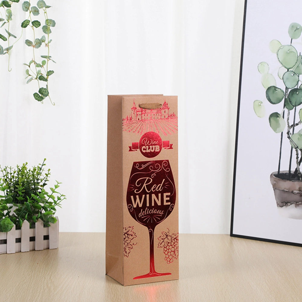 12pcs Kraft Paper Wine Bottle Cover Bag Thickened Paper Wine Gift Bag Universal Carrier Bag for Wine Bottle