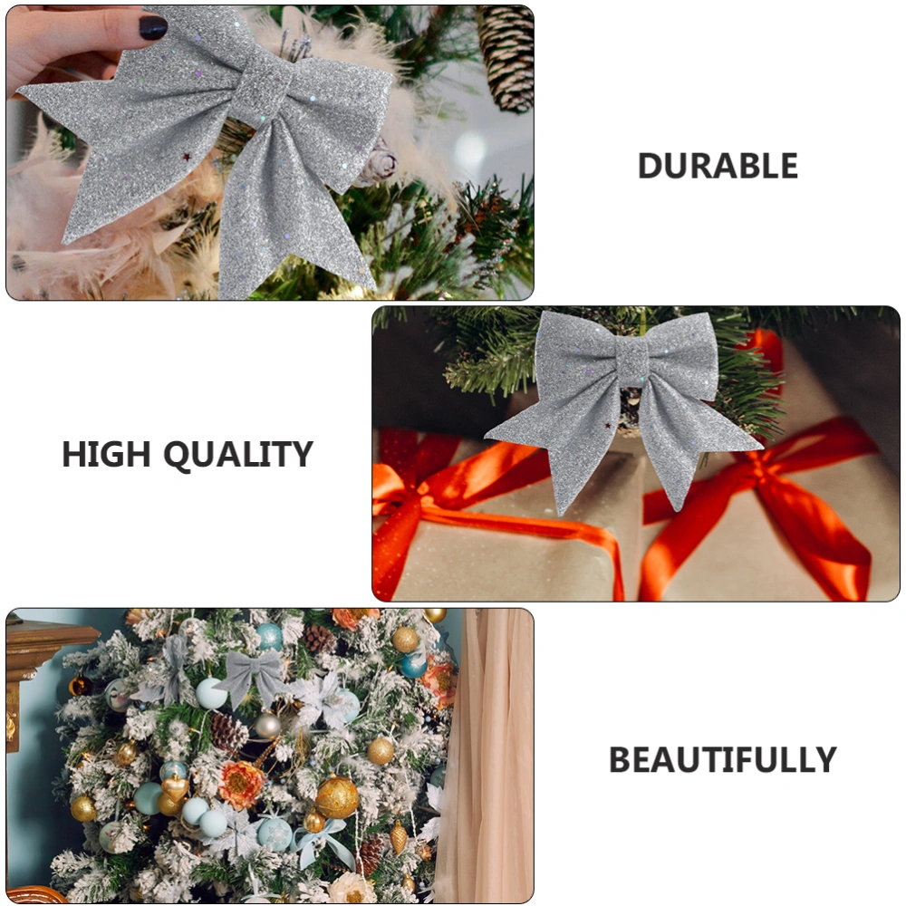 8pcs Christmas Gold Dust Bows Christmas Tree Bow Ornaments Christmas Bows