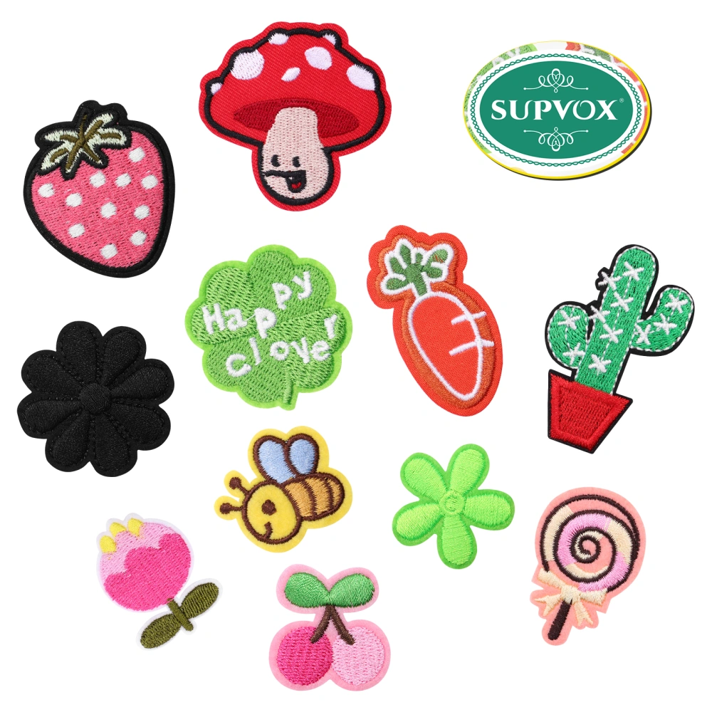 SUPVOX 12 Pcs  Iron on Patches Cartoon Embroidered Patches Sew on Decorative Applique Stickers for DIY