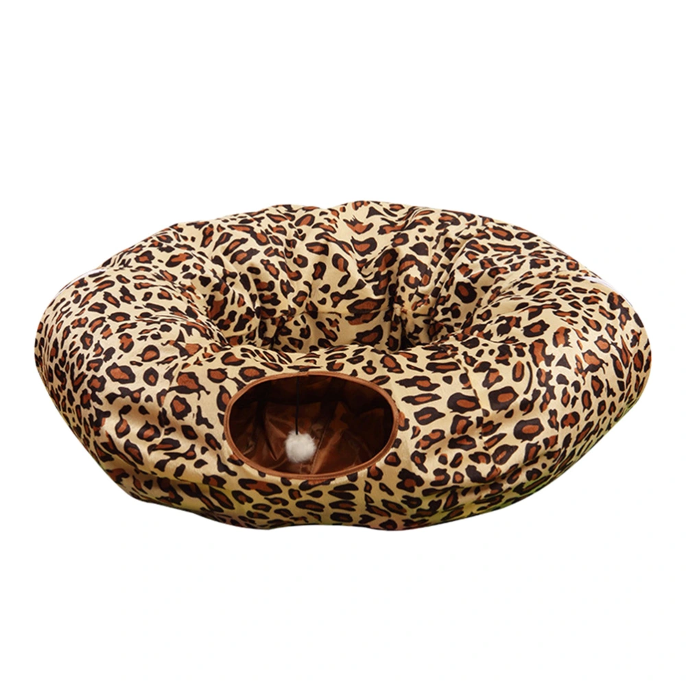 Cat Matching Tunnel Cat Playing Tunnel Toys Educational Tube Toys Funny Multi-function Tunnel (Leopard)