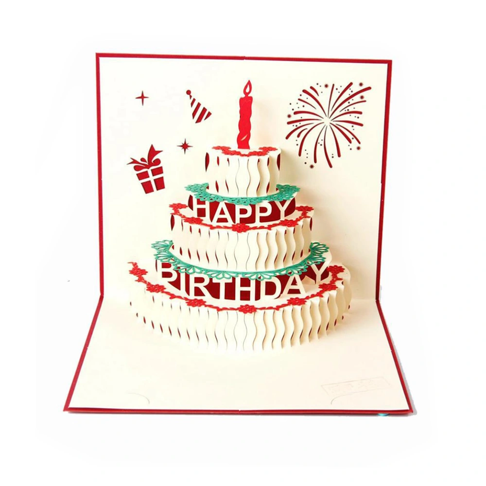 3D Up Birthday Cards Creative Birthday Greeting (Red)