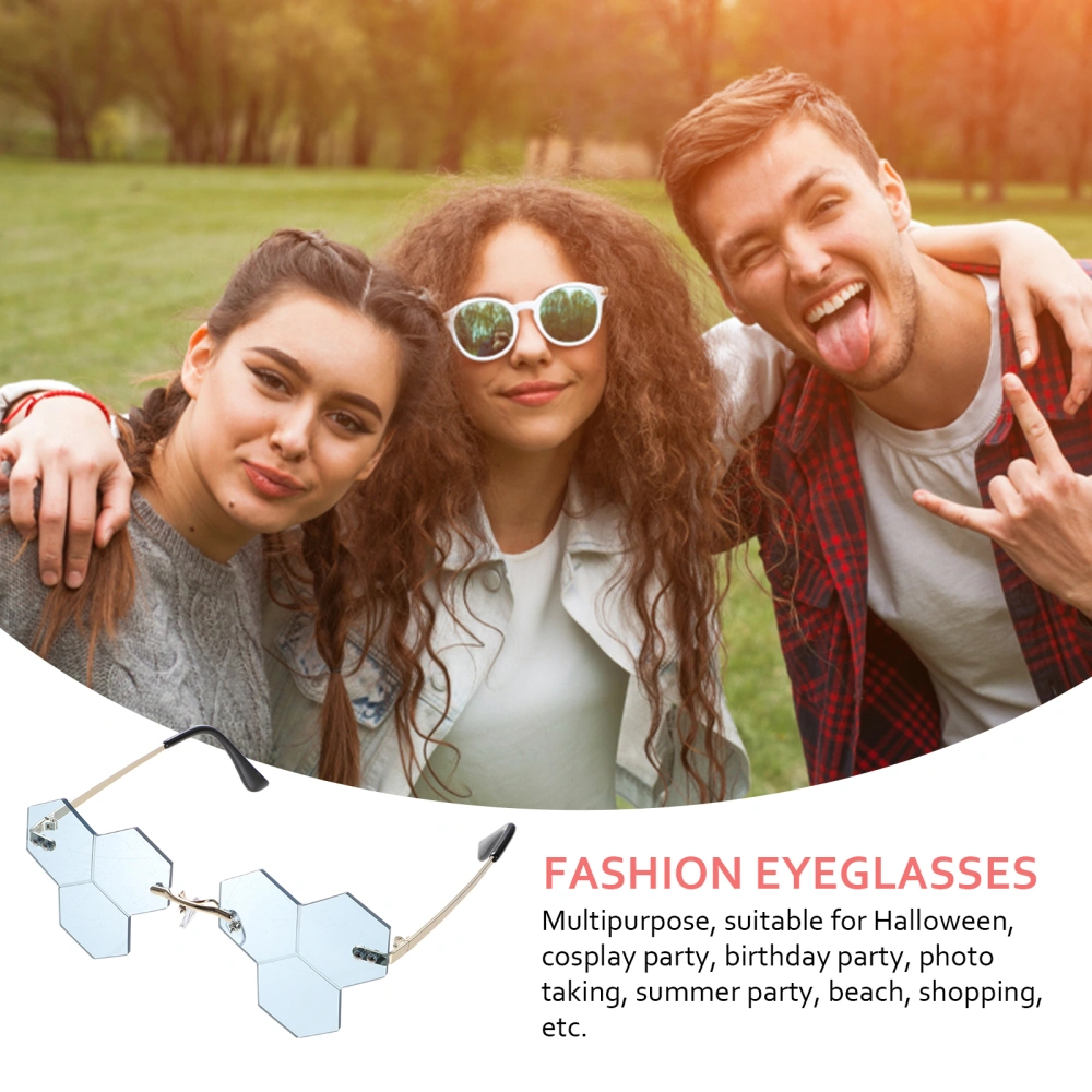 1 Pair Unisex Fashion Eyeglasses Frameless Sunglasses Party Eyeglasses Props