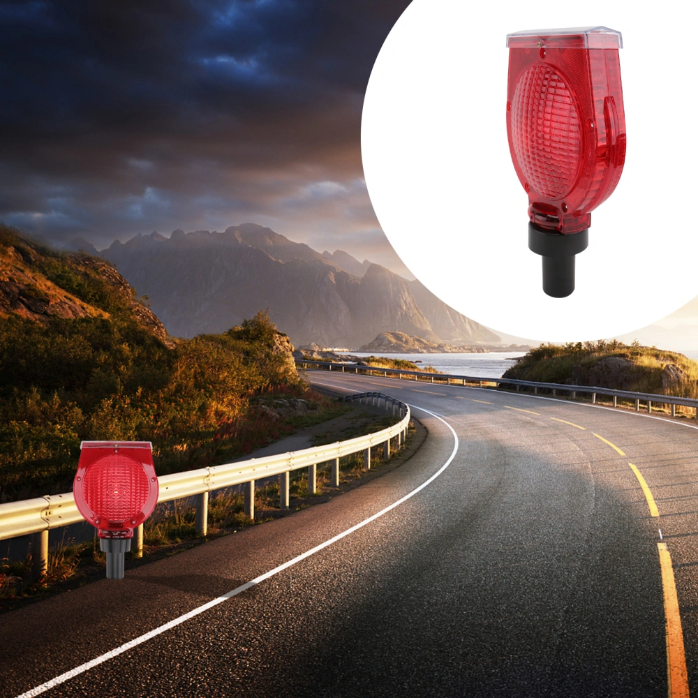 1Pc Solar Warning Light Professional Signal Light Waterproof Barricade Light Red