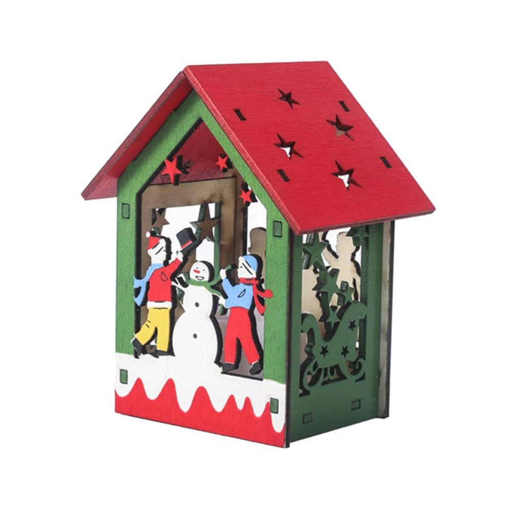 Christmas DIY Lighting House Adornment Creative Building the Snowman Pattern Home Ornament for Party Festival