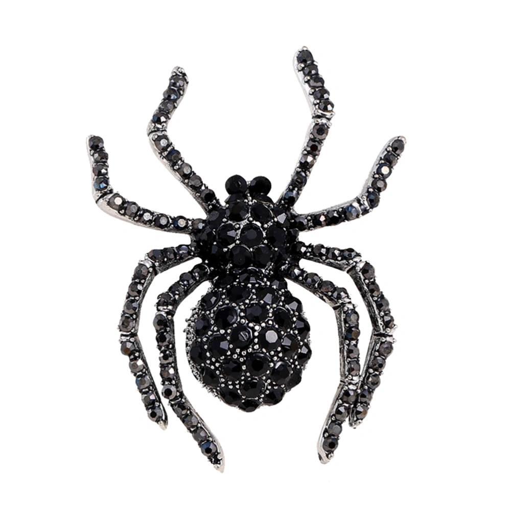 1pc Stylish Creative Brooch Halloween Vintage Spider Brooch Decorative Diamond Breastpin Clothes Accessary