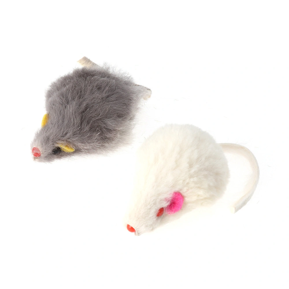 5Pcs False Mice Toys Interactive Mini Funny Plush Mouse Toys Adorable Plaything for Pet Cats Kitten (Random Color)