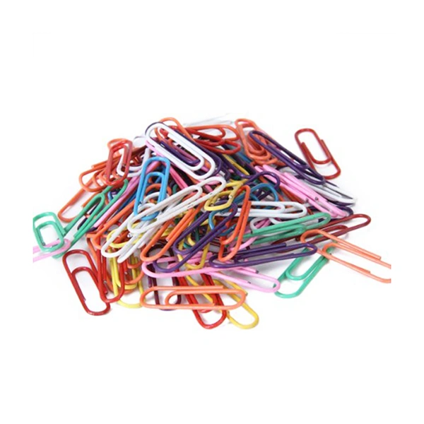 100pcs Colorful 28mm Plastic Coated Metal Paper File Clips (Random Color)