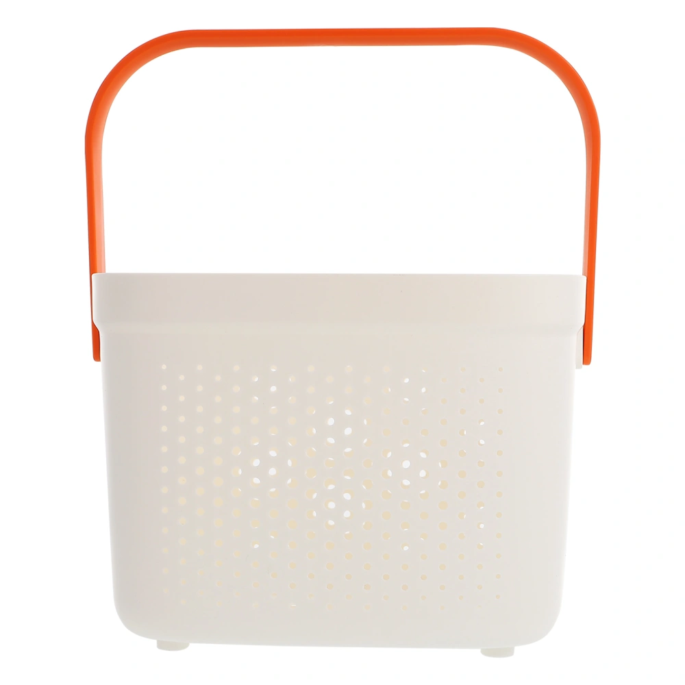 Household Bath Basket Handheld Shower Basket Hollow-out Toiletry Basket Handle Bathroom Basket