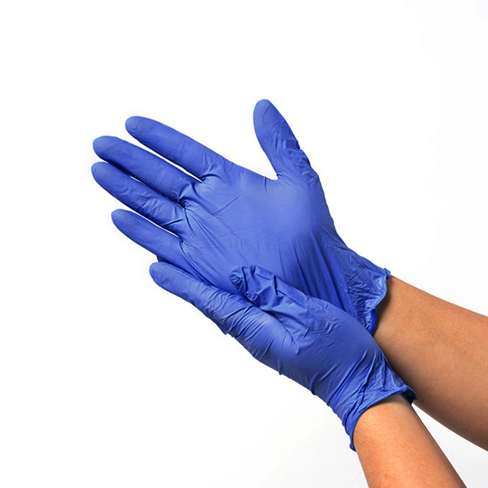 20Pcs Professional Disposable Nitrile Gloves Resistant Gloves Level 5 Hands Protection Cover Kitchen Gloves Size L(Blue)