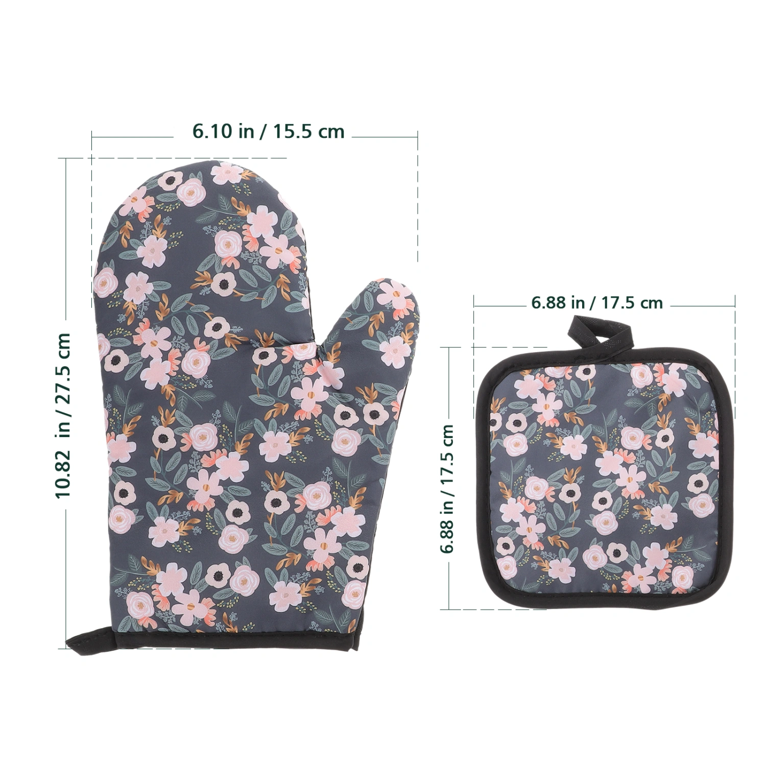 1 Set Oven Mitt Kitchen Apron Pot Holder Oven Pot Mitten For Baking Cooking
