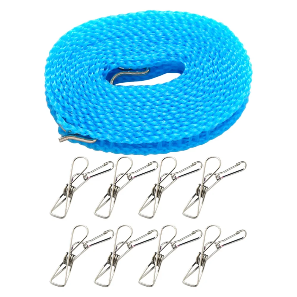 1 Set Nylon Clothesline Windproof Clothes Drying Rope Travel Clothes Line