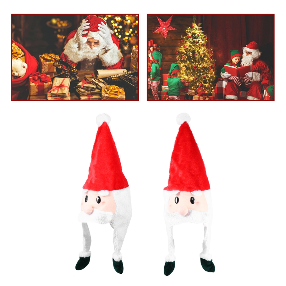 2pcs Plush Holiday Party Christmas Xmas Hat Headwear Headdress for Celebration