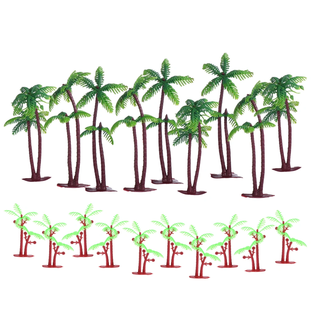 1 Set 20 Pcs Birthday Cake Decors Simulated Coconut Tree Cake Adornments (Green)