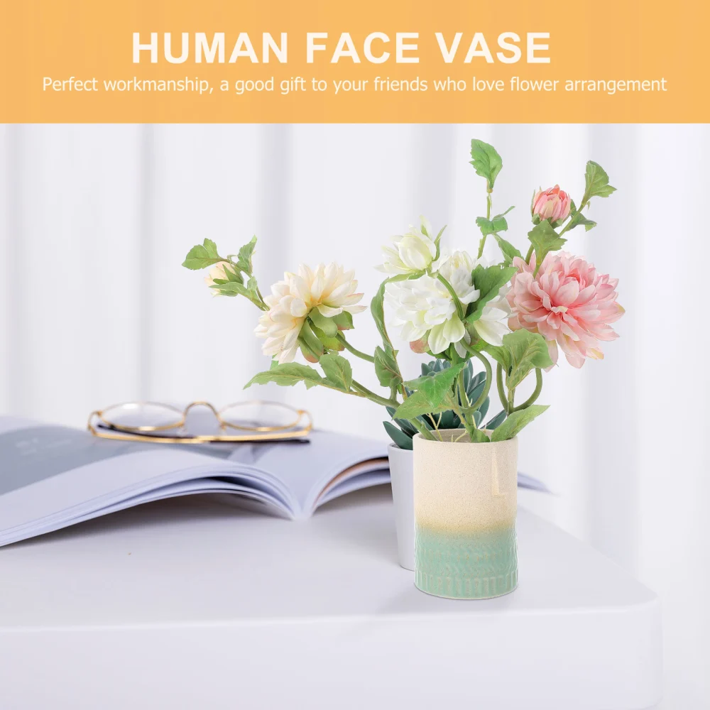 Abstract Human Face Flower Vase Floral Arrangement Ornament Flower Display Vase