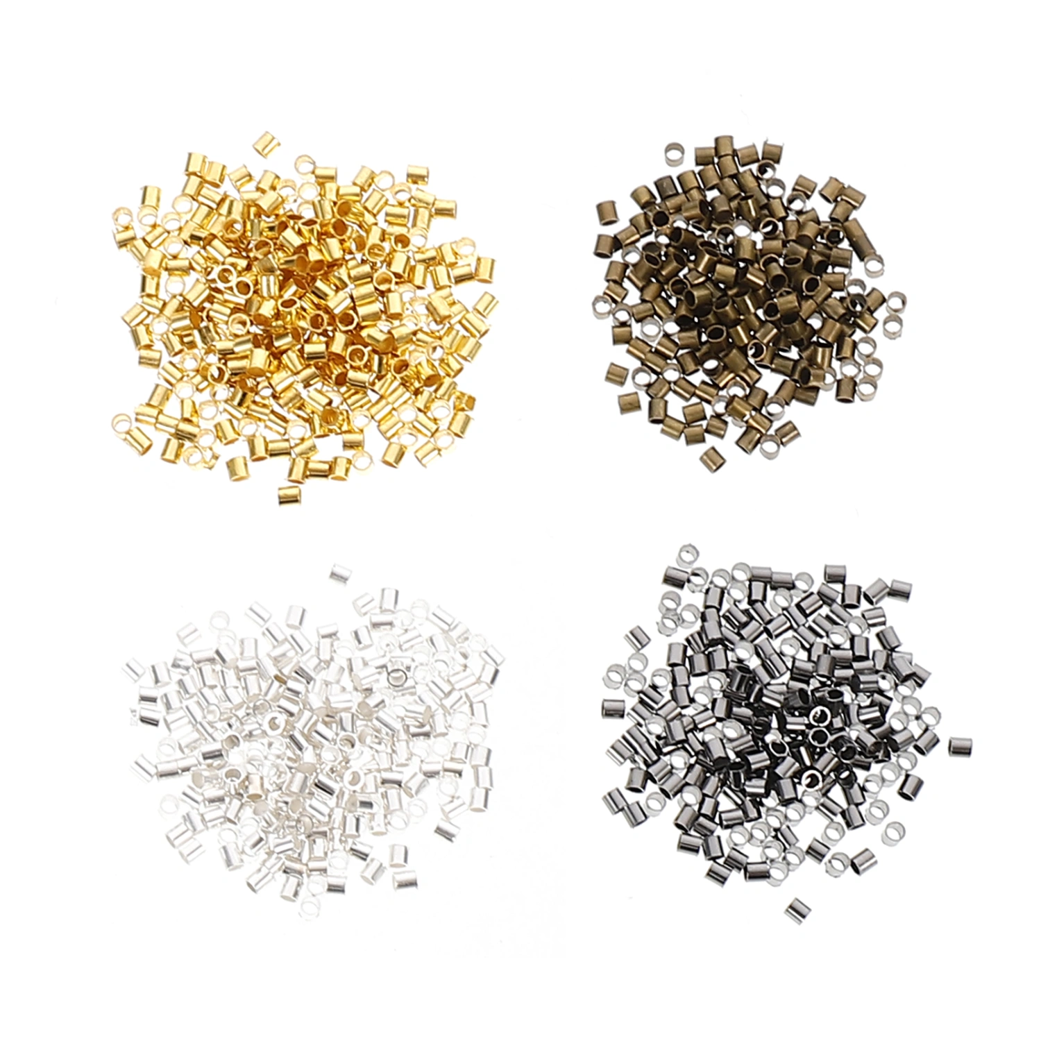 2000pcs Copper Crimping Beads Tube Beads DIY Loose Beads Jewelry Making Beads