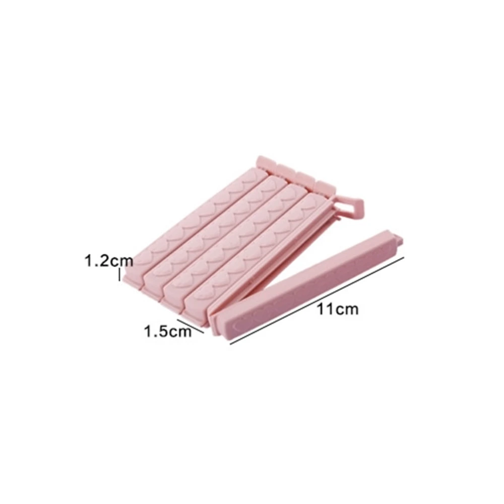 5pcs Food Snacks Clips Bag Sealing Clips Heart Patterned Bag Fresh-Keeping Clamp Sealer for Kitchen Home Dormitory (Pink)