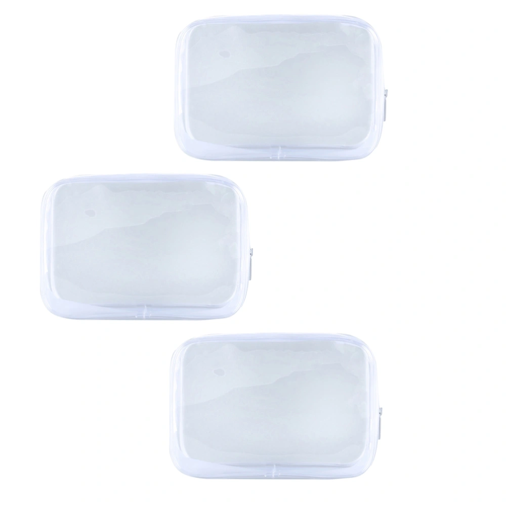 3PCS Transparent PVC 3D Zipper Makeup Bag Travel Waterproof Wash Bag Makeup Bag