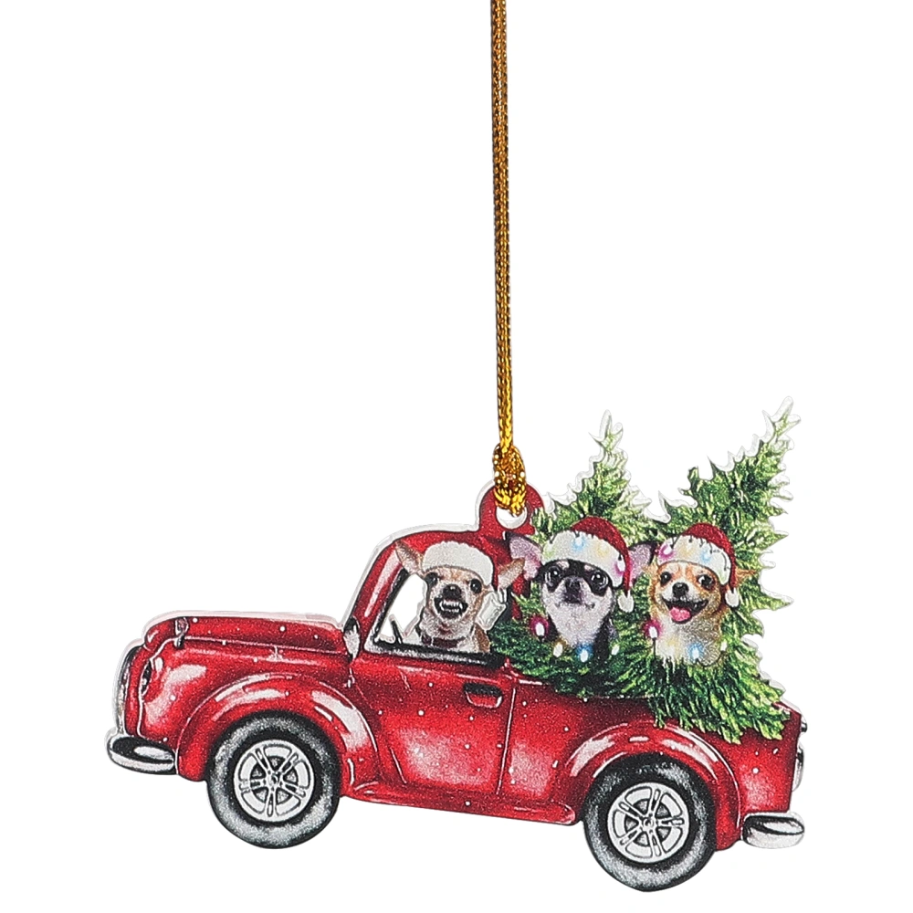 Novelty Xmas Car Pendant Xmas Tree Hanging Ornament Showcase Display Car Pendant