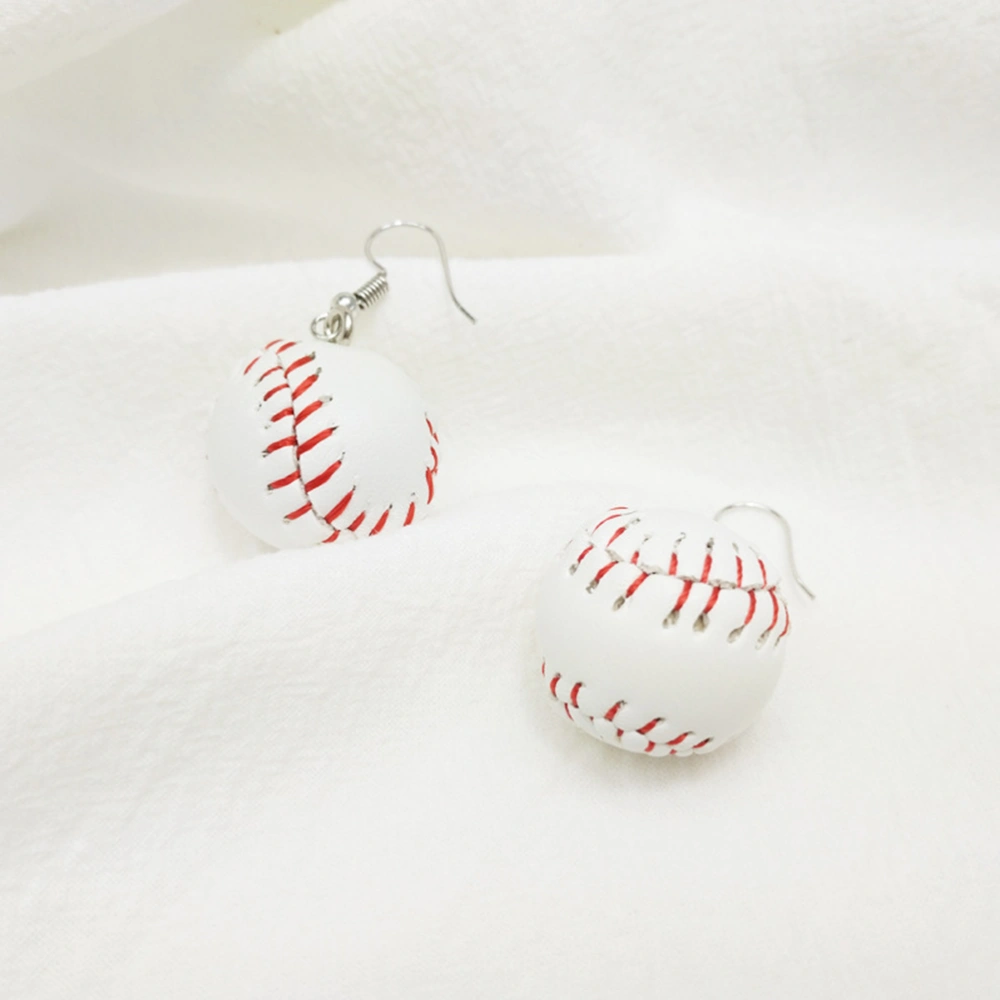 1 Pair 3D Baseball Earrings Ball Earring Jewelry for Girls