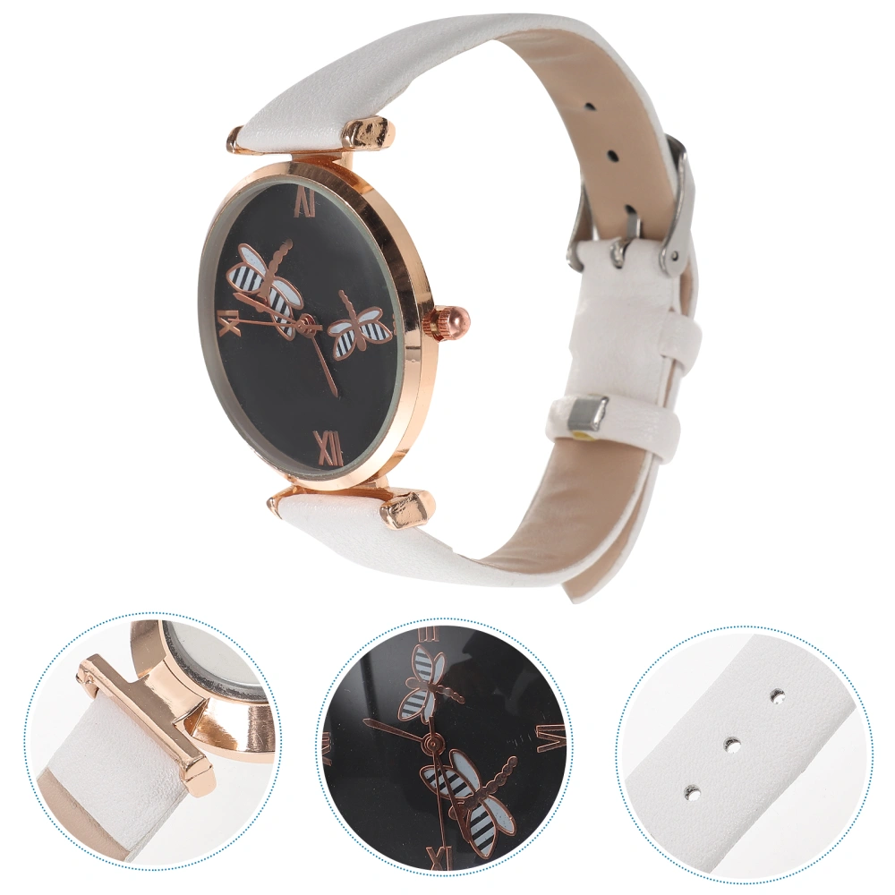 Girls Watch PU Leather Strap Quartz Wrist Watch Cartoon Adorable Pattern Watch