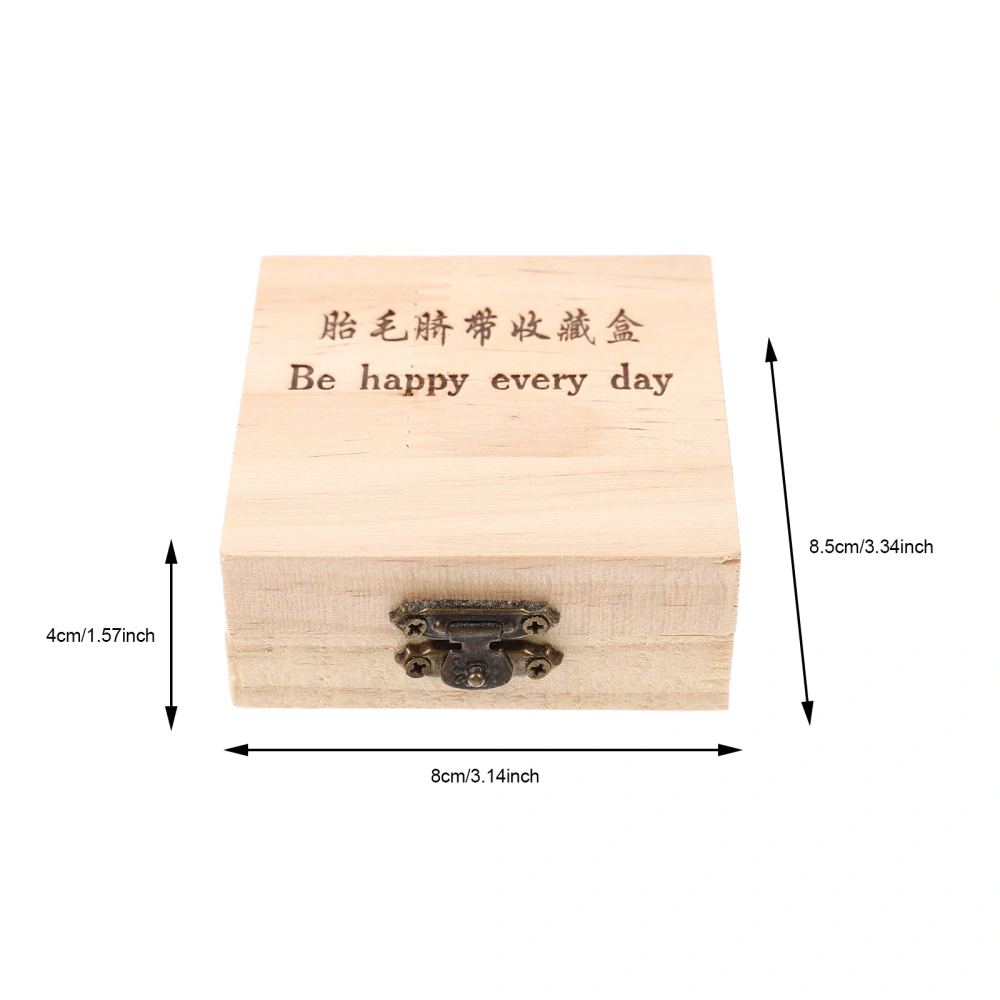 Fetal Hair Storage Box Wooden Collection Box Fetal Hair Preserving Box Souvenir Storage Box