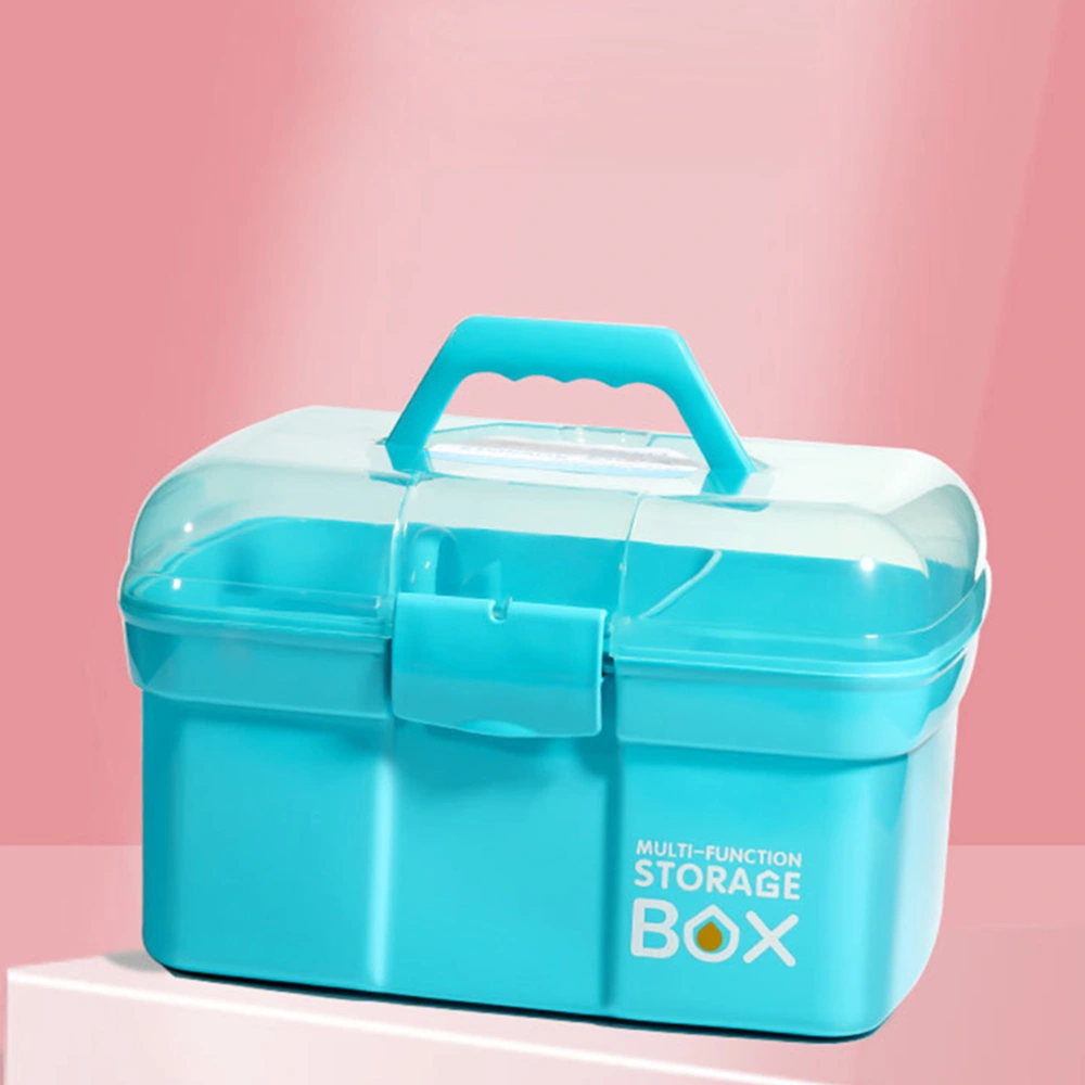 Professional Nail Art Tool Plastic Storage Box Storage Container Portable for Manicurist (Blue)