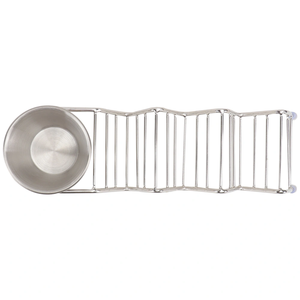 1Pc Household Pancake Holder Stainless Taco Rack Display Stand with Cup (Silver)