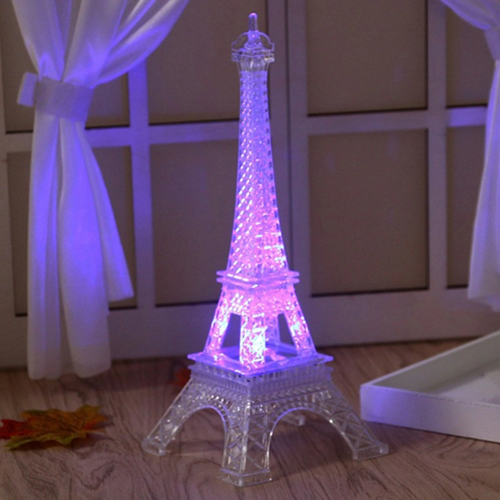 2pcs Creative LED Night Eiffel Tower Shape Night Lamp Chic Table Light Desktop Decoration Lamp 6x6x13cm