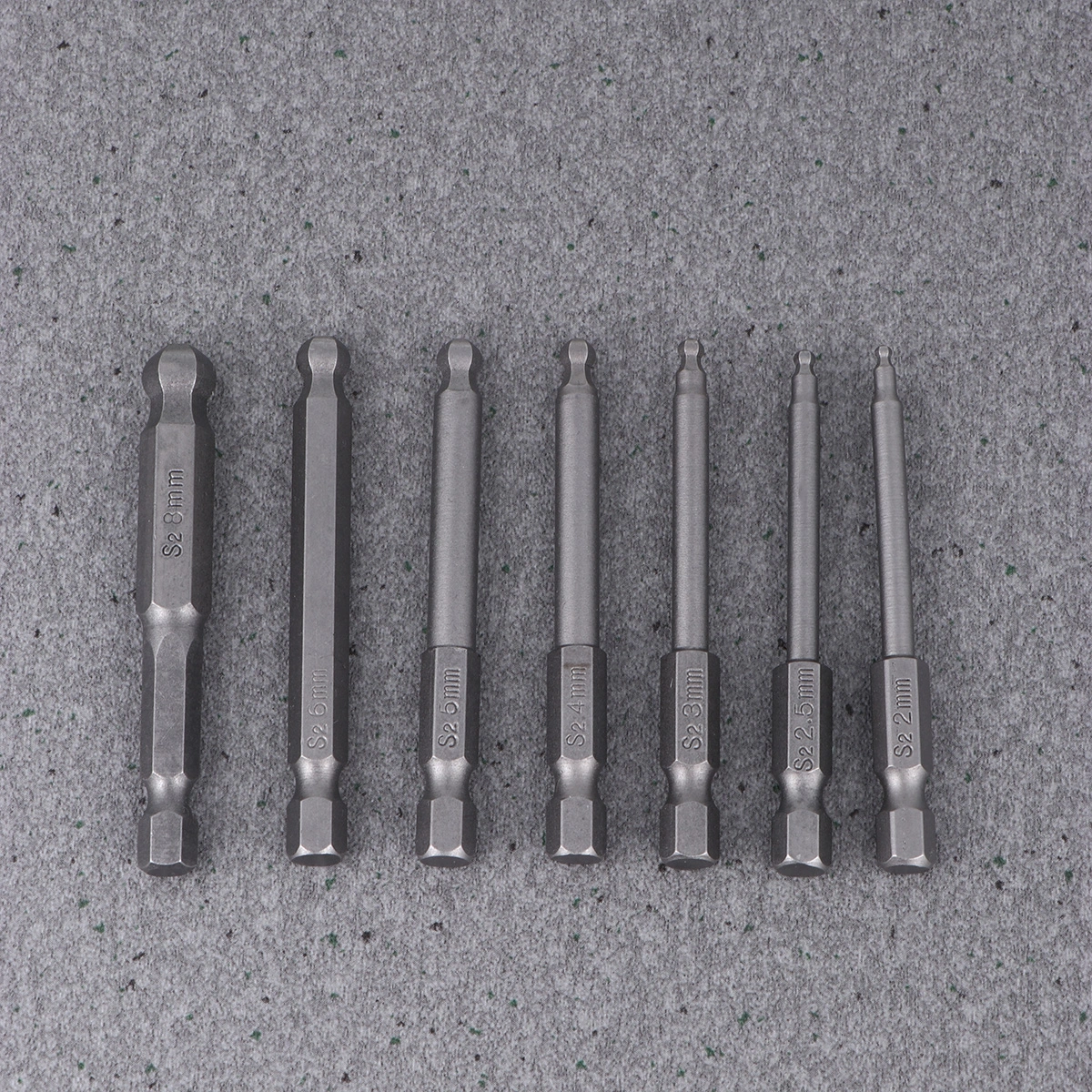 7Pcs Magnetic Alloy Steel Ball Screwdriver Bits Set Ball End Hexagon Head Hex Long Screwdriver Bar Bits