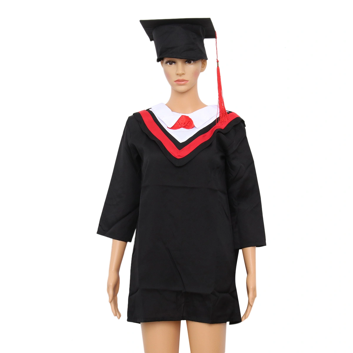 Kids Graduation Gown and Doctoral and Gown for Children of 160cm Height (Red Line)