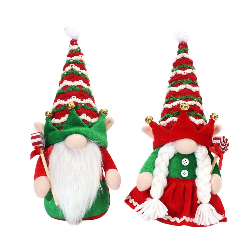 2Pcs Christmas Gnomes Decoration Desktop Gnome Ornament Xmas Style Gnome Doll Decors