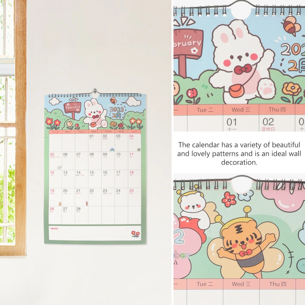 2023 Wall Calendar Rabbit Year Yearly Monthly Calendar Chinese New Year Gifts