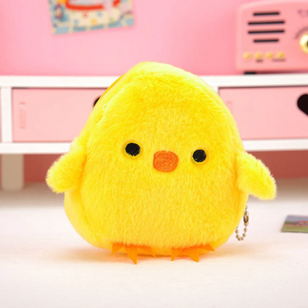 6Pcs Lovely Small Yellow Chicken Coin Purses Easter Chick Shape Change Purses