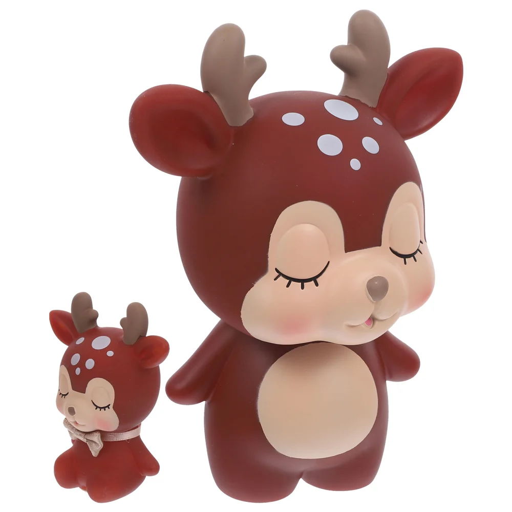 1 Set Creative Deer Piggy Bank Cartoon Coin Bank Money Holder Saving Pot