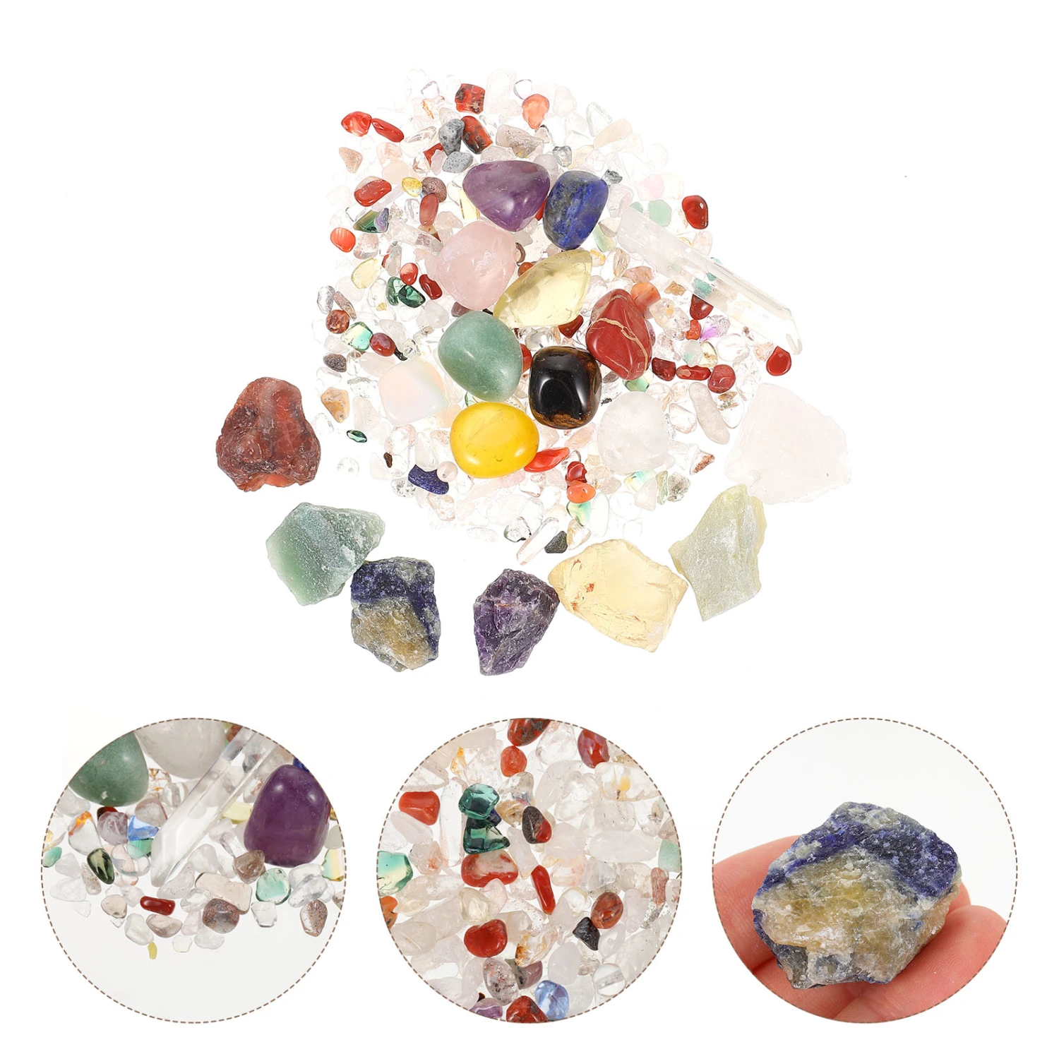 1 Set of Crystal Chakra Stones Meditation Stones Home Desktop Stone Adornments