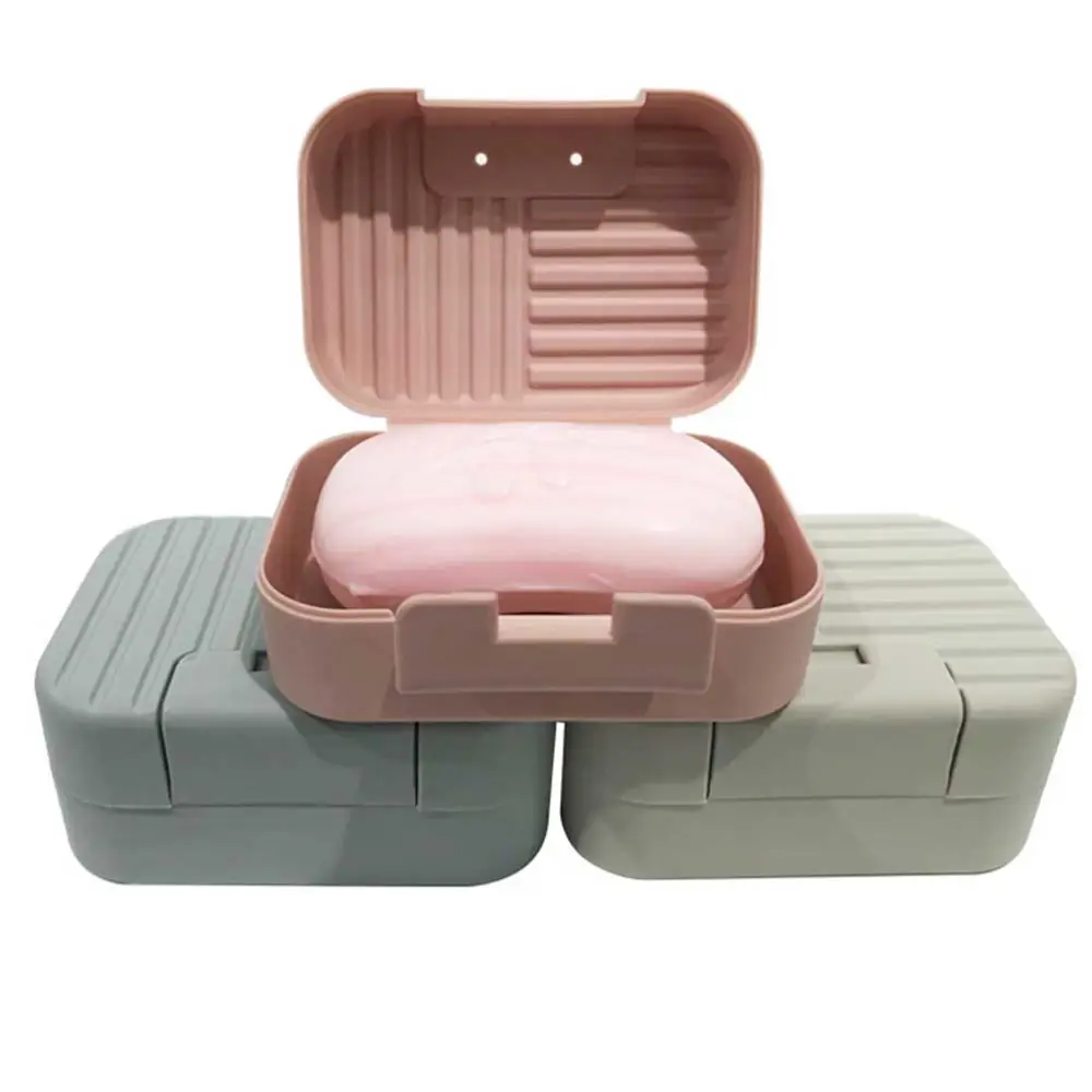 3Pcs Portable Soap Box Travel Soap Case Practical Soap Dish Convenient Soap Container Pink