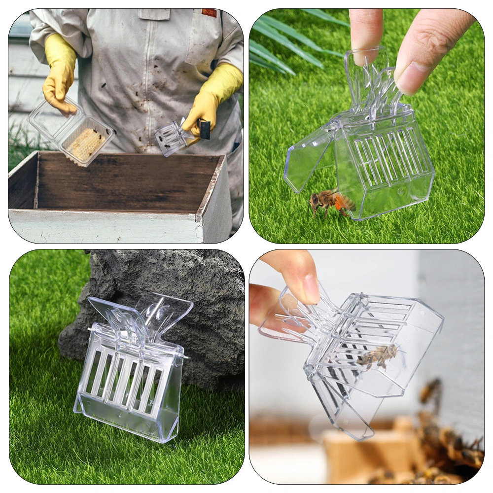 4pcs Transparent Plastic Beekeeping Clips Beekeeping Queen Bee Cage Catcher Clips