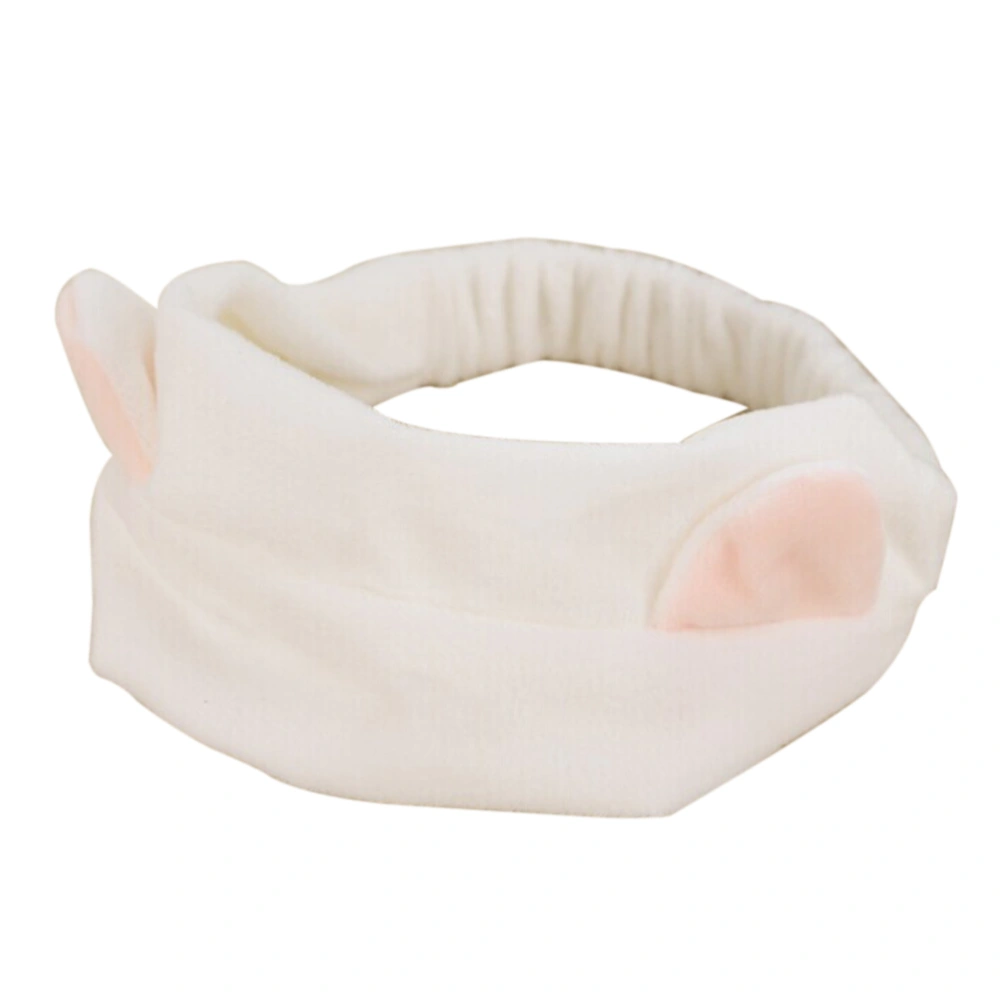 Women Girls Cat Ears Headband Beauty Hair Band (White)