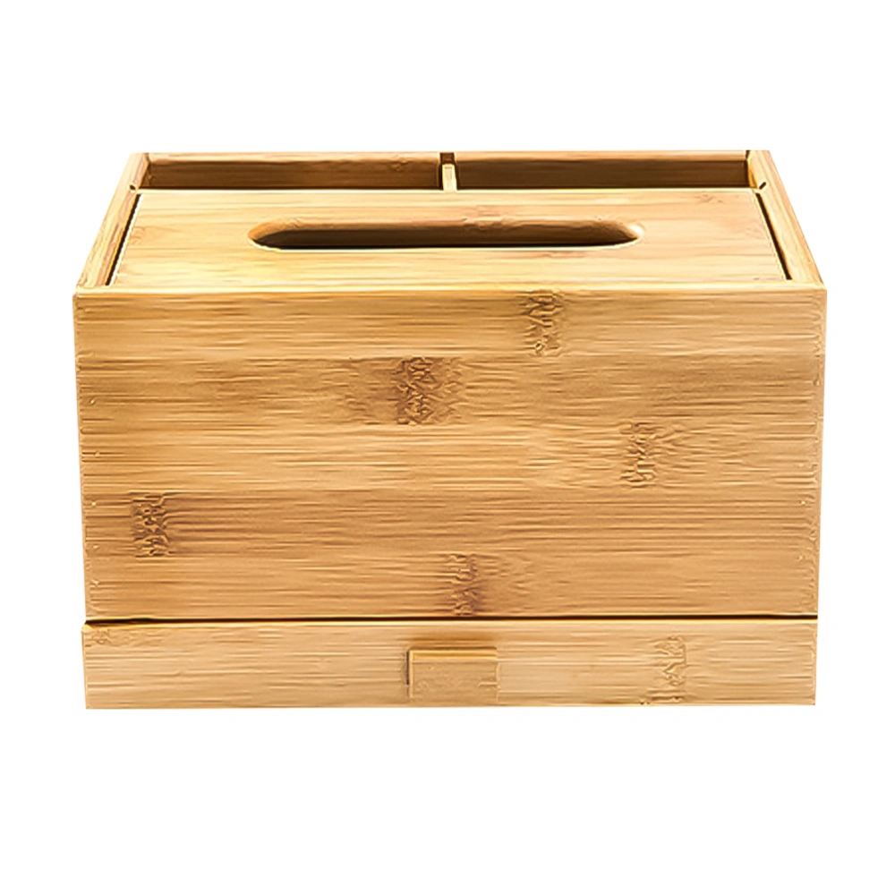 Tissue Box Multipurpose Bamboo Desktop Storage Box Storage Box