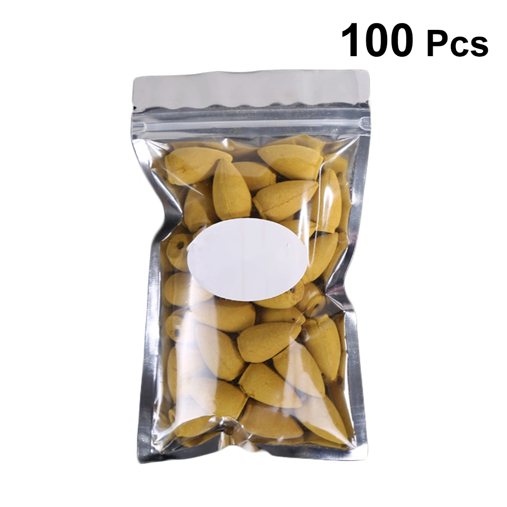 100PCS Backflow Incense Cones Natural Aromatherapy Incense Cone Bag Packing Indoor Incense Practical Natural Fragrant Cones for Home Tearoom Use(Jasmine)