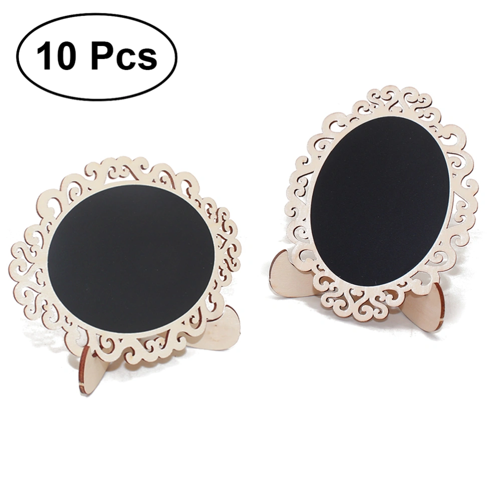 10pcs Mini Wooden Blackboard Chalkboard Message Frame Wedding Table Number Party Decoration with Sturdy Stand (Black)