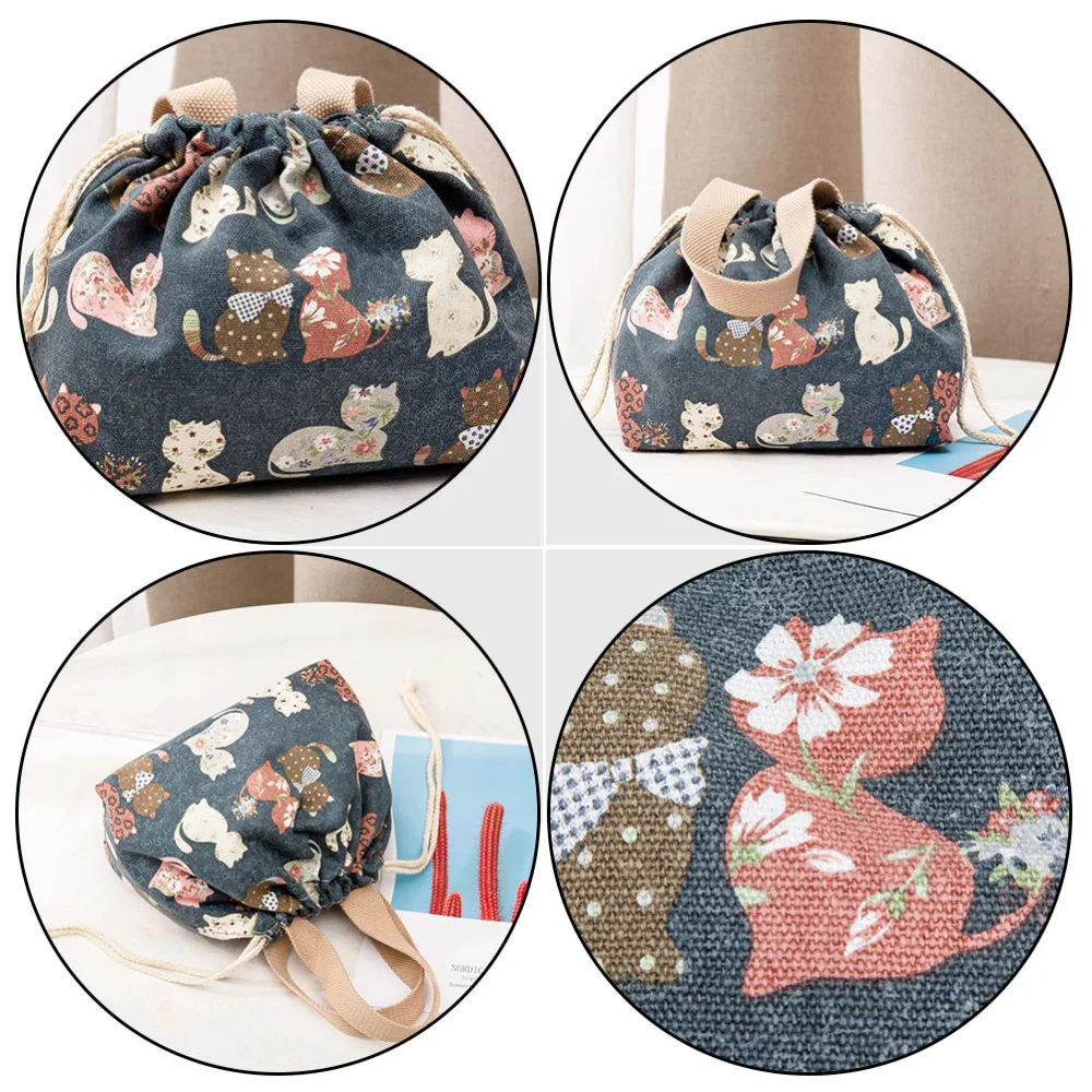 1Pc Lunch Bag Waterproof Handbag Fashion Printed Lunch Tote Insulation Bag