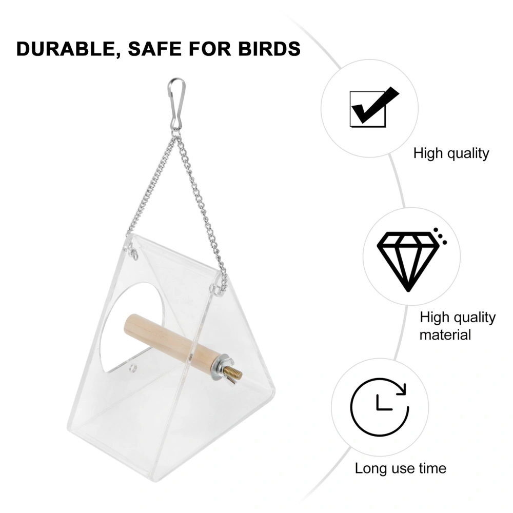 1PC Acrylic Bird Feeder Detachable Outdoor Triangle Clear Hanging Bird Feeder